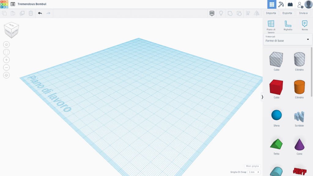 interfaccia tinkercad a prova di bambino